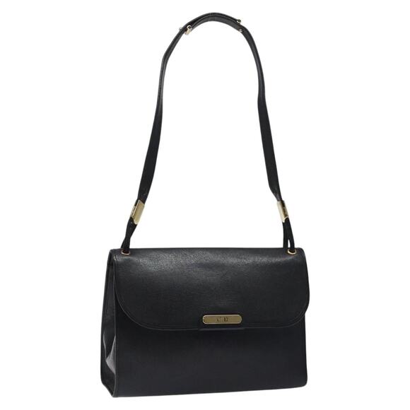 DIOR Shoulder Bag Leather Black Gold - Picture 1 of 12